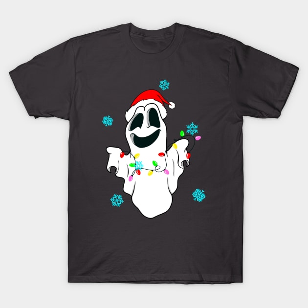 Cute ghost Christmas T-Shirt by JackDraws88